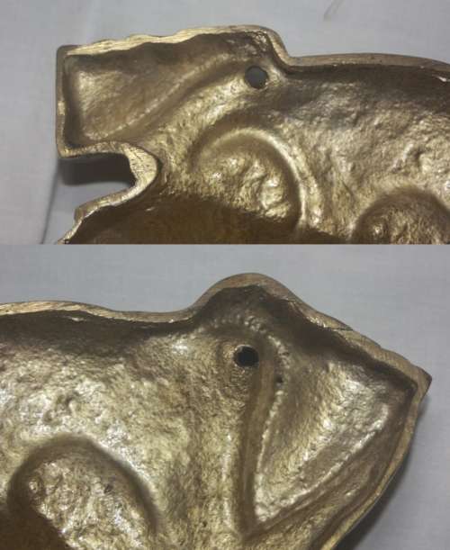 BRASS DOG WALL PLAQUE TO CUTE