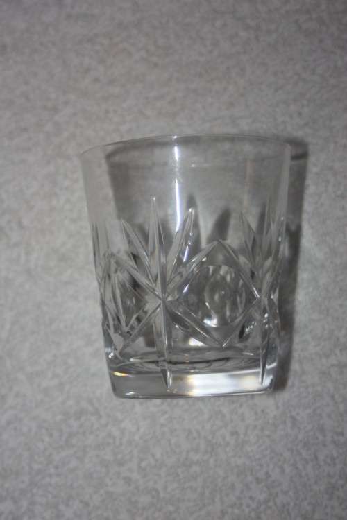 CUT CRYSTAL WHISKEY GLASS GOOD CONDITION