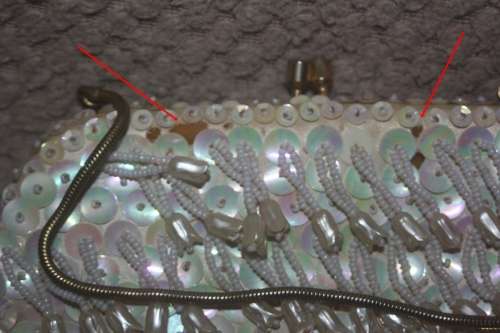 VINTAGE TEAR DROP BEADED AND SEQUINED  CLUTCH BAG