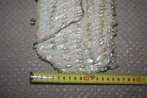 VINTAGE TEAR DROP BEADED AND SEQUINED  CLUTCH BAG