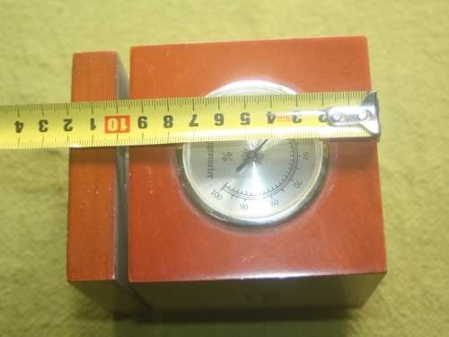 SPINNING DESK CLOCK HYGROMETER  THERMOMETER MARKED CCAL  1948  1998 UNUSUAL  MANTIQUE