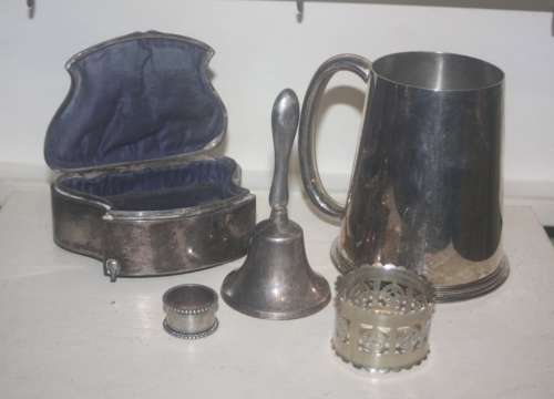 JOB LOT OF SILVER AND PLATED ITEMS BID IS FOR ALL SEE DISCRIPTION PAGE