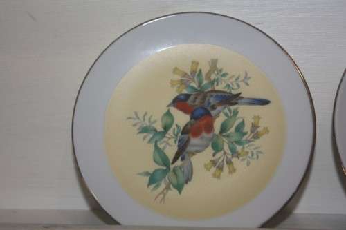 PAIR OF IMPERIAL IMARI WALL PLATES SMALL BIRD DETAIL