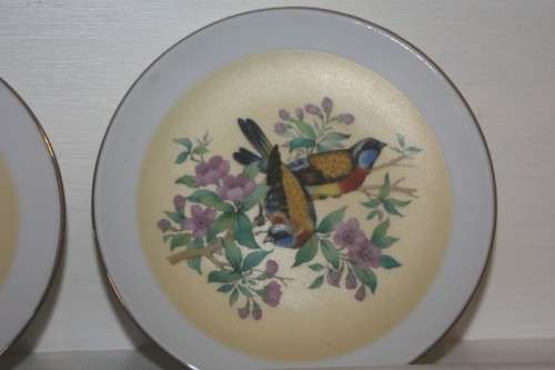 PAIR OF IMPERIAL IMARI WALL PLATES SMALL BIRD DETAIL