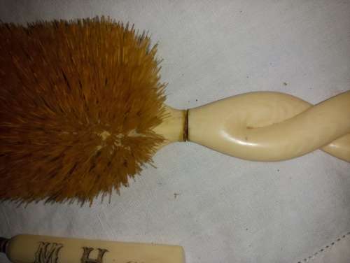 Antique shoe care kit monogrammed MH dated 1889 take a look at all photos unusual item