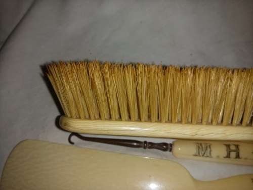 Antique shoe care kit monogrammed MH dated 1889 take a look at all photos unusual item