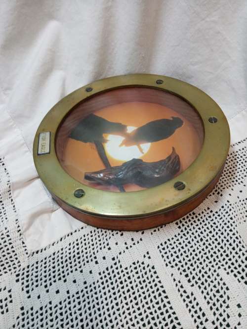 Port hole fish eagle three dimensional art