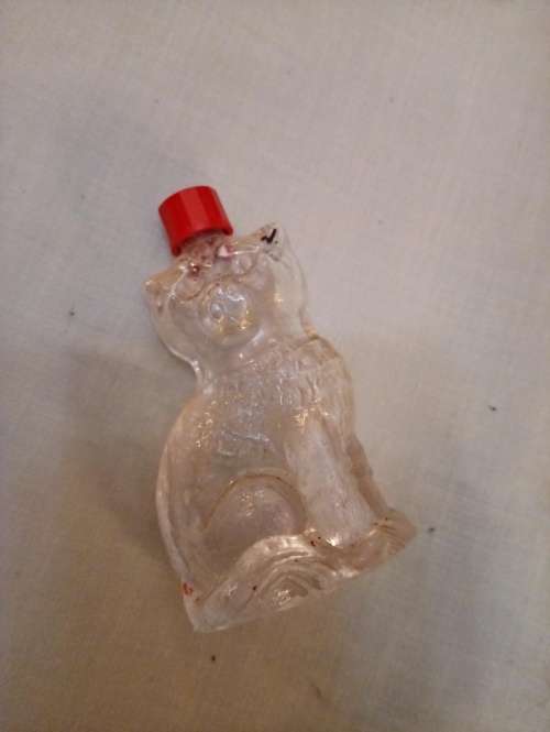 Rare vintage glass cat perfume bottle