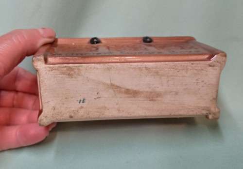 Novelty porcelain money box. Ye ancient sweare boxe