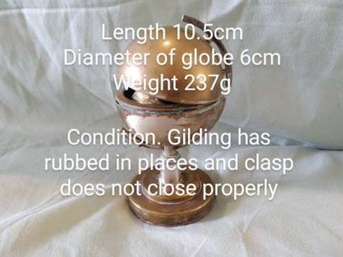 Table lighter in the shape of a globe vintage nice collectible condition fair