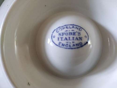 Pair of Copeland spodes Italian England egg cups blue and white(D)