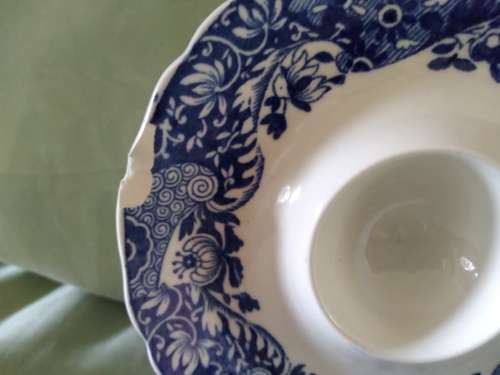 Pair of Copeland spodes Italian England egg cups blue and white(D)