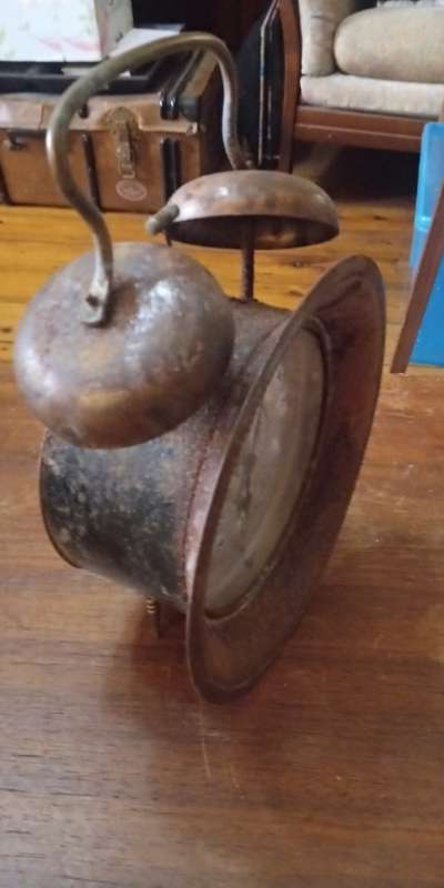 Very large vintage double Bell alarm clock with great overall patina. Not in working order