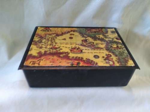 Small storage box metal lid made in Japan