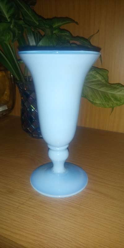 Opaline light blue vase.