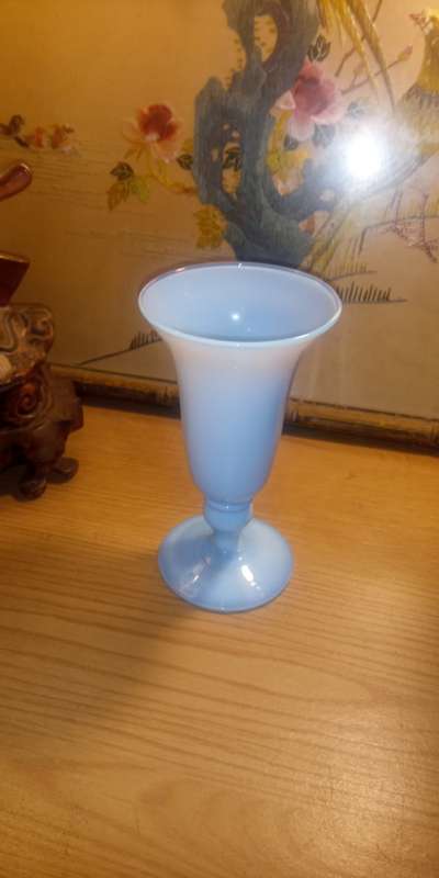 Opaline light blue vase.