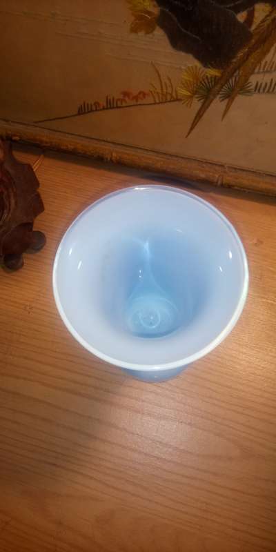 Opaline light blue vase.