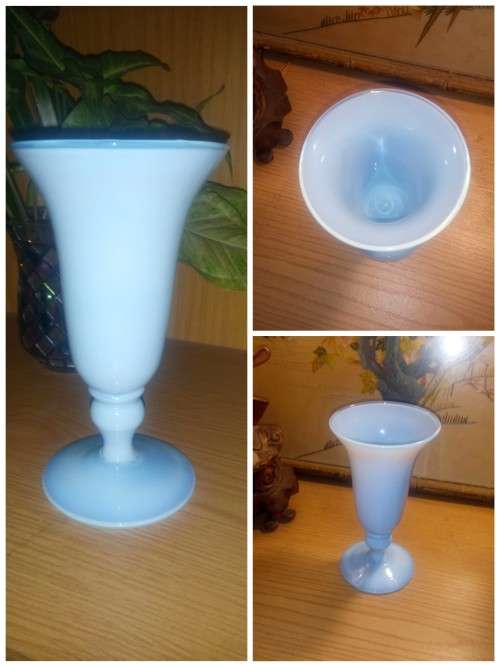 Opaline light blue vase.