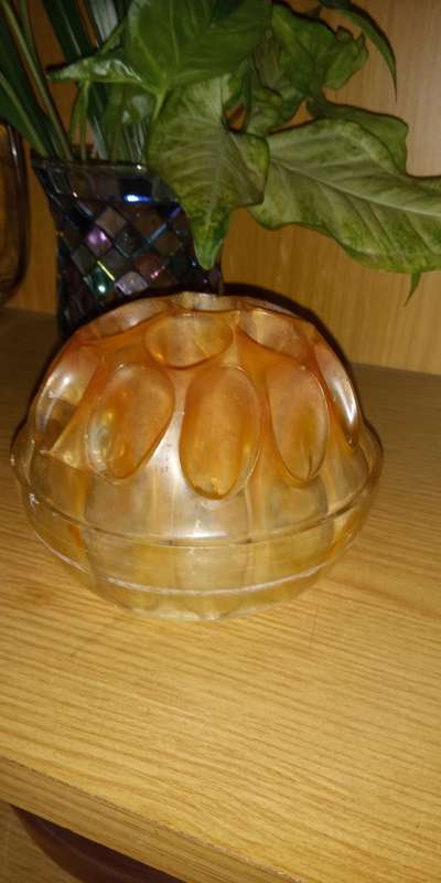 Vintage carnival glass Flower frog