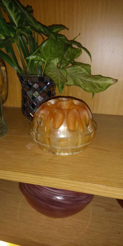 Vintage carnival glass Flower frog