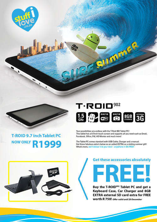 9,7' Tablet pc's Andoid 4.0 with 3x free gifts and free delivery