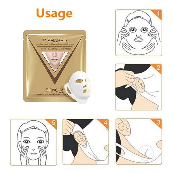 40g BIOAQUA V- shape mask. Remove double chin. Lift face skin from first aplication. slimming