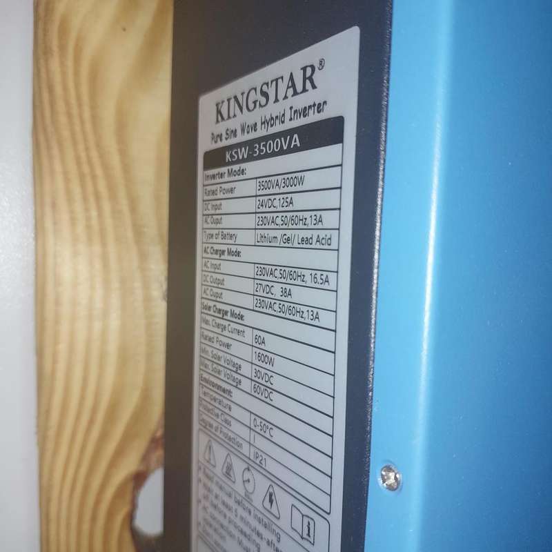3KVA Kingstar inverter with 2X 200ah gel Batteries