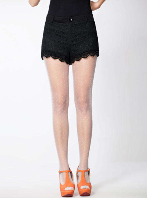 Trendy lace Designer shorts black - free delivery