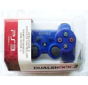 Genuine Blue Six Axis DualShock3 Wireless Bluetooth Controller for PS3 One Year Warranty