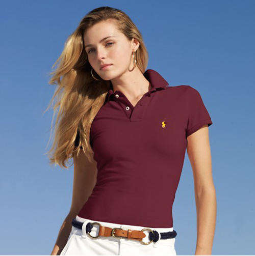 Cotton POLO T-shirt short sleeve semi-sleeve sweater jersey black white gray pink turndown for women