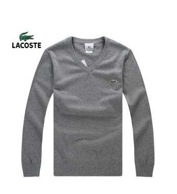 Lacoste cardigans Woolen sweater V-neck knitwear knitted knitting long sleeve shirt white black gray