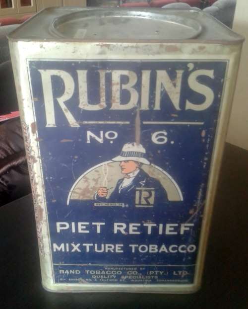 RUBINS NO.6 PIET RETIEF TOBACCO TIN