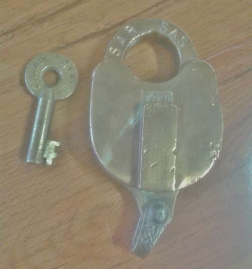 1967 SAR/SAS YALE LOCK WITH 1963 KEY IN WORKING CONDITION
