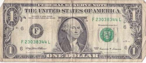 1x TEN AMERICAN DOLLAR AND 7x ONE AMERICAN DOLLAR NOTES