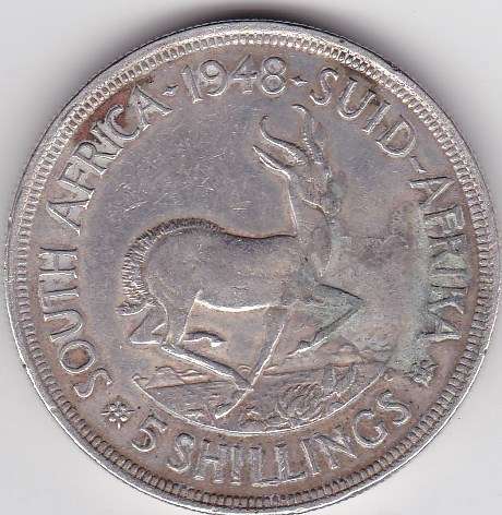 1948 UNION OF SOUTH AFRICA FIVE SHILLING