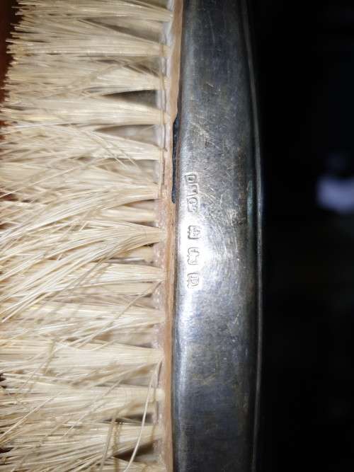 REAL SILVER BRUSH SET BIRMINGHAM 1875 TO 1880