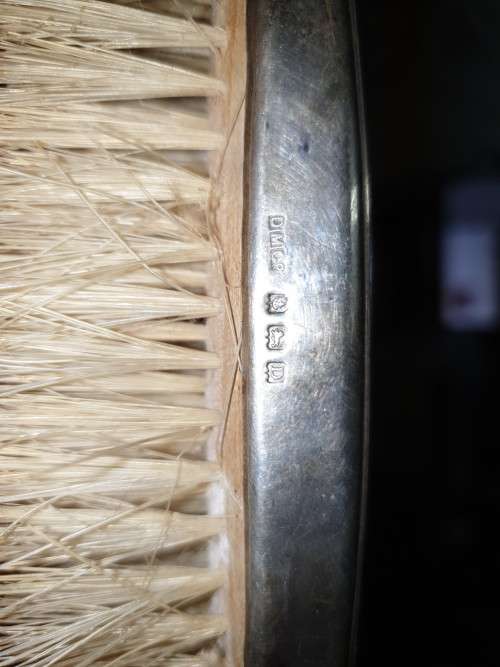 REAL SILVER BRUSH SET BIRMINGHAM 1875 TO 1880