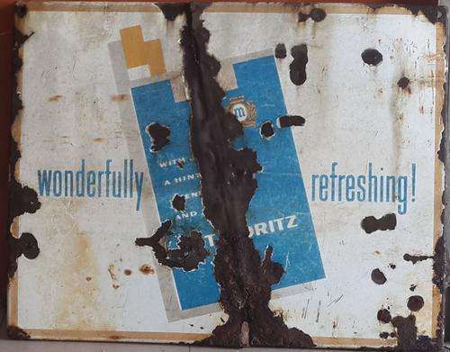 ST MORITZ CIGARETTES ENAMEL SIGN