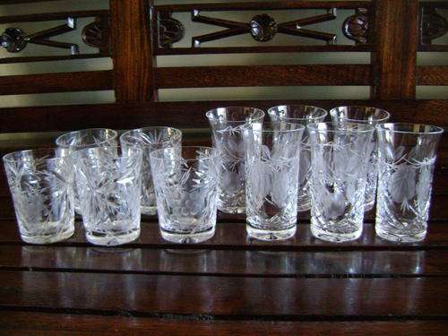 11 Cut Crystal glasses with lovely cut design