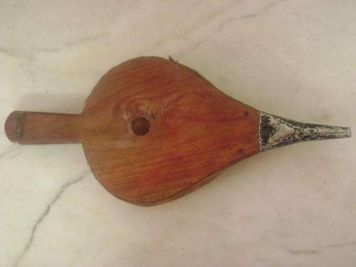 OLD BELLOW (MADE FROM WOOD AND LEATHER) - STILL IN WORKING CONDITION