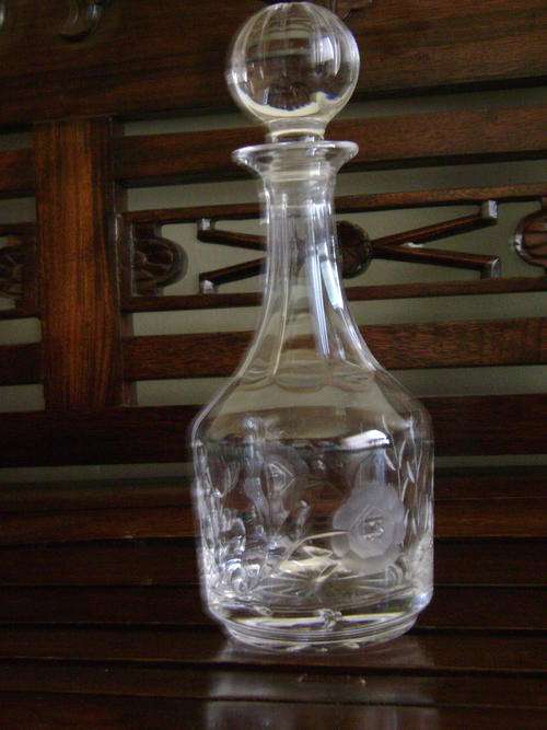ROSE CUT CRYSTAL DECANTER