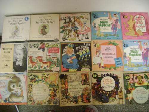 15 OLD CHILDRENS' STORIES SINGLE RECORDS, INCL. HIS MASTERS VOICE RECORDS