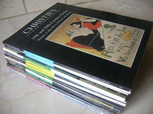 13 X CIRCA LATE 1990's CHRISTIE AUCTION CATALOQUES - SALES OF 19TH & 20 TH CENTURY POSTERS