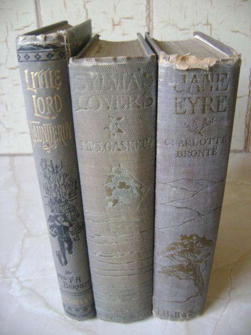 3 OLD BOOKS ALL DATED EARLY 1900'S - "LITTLE LORD FAUNTLEROY", "SYLVIA'S LOVERS", "JANE EYRE"