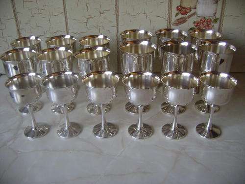 LATE ENTRY - Stunning collection of 18 silver plated wine goblets!!!!