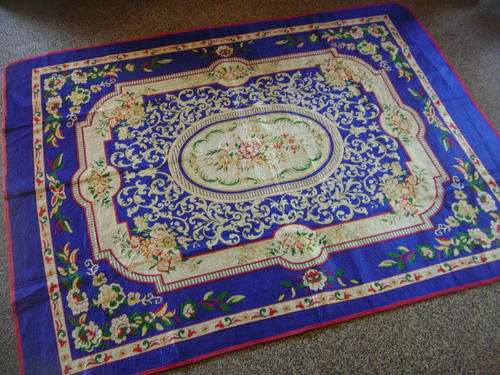 LARGE VINTAGE DOUBLE-SIDED BED COVER/THROW (CRUSHED VELVET FRONT) - LOVELY!!!
