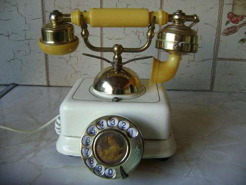 VINTAGE TELEPHONE MADE FROM BAKELITE, BRASS AND TIN