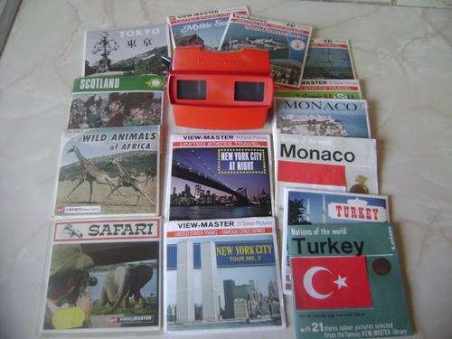 VINTAGE VIEWMASTER WITH 12 COMPLETE SETS WITH 3D REELS (3 REELS IN EACH PACKET)