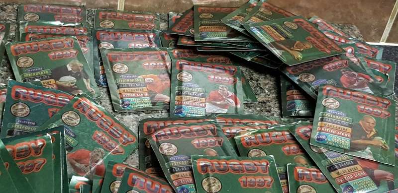 Panini 1997 Rugby Trading Cards (100 sealed packets, each with 6 cards) sold together as one lot