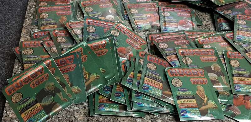 Panini 1997 Rugby Trading Cards (100 sealed packets, each with 6 cards) sold together as one lot